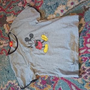 Mickey Mouse Disney Women's Distressed Gray T Shirt S